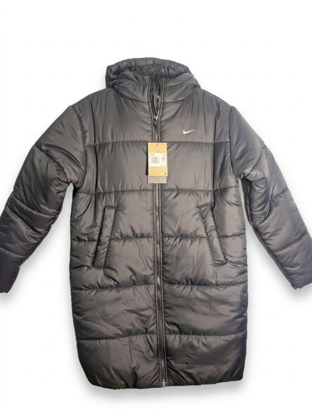 Nike Classic Puffer Therma-FIT Long Hooded Parka FZ5903-010 Black Women's XS NWT